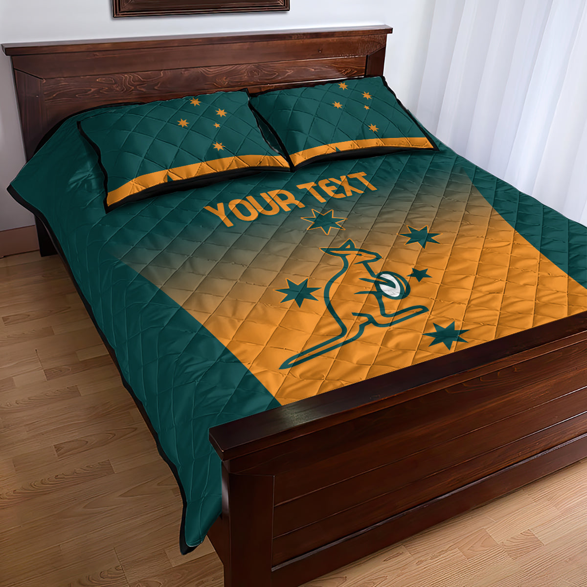 Custom Wallaroos Womens Rugby Quilt Bed Set Sporty Style