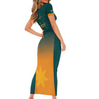 Custom Wallaroos Womens Rugby Short Sleeve Bodycon Dress Sporty Style