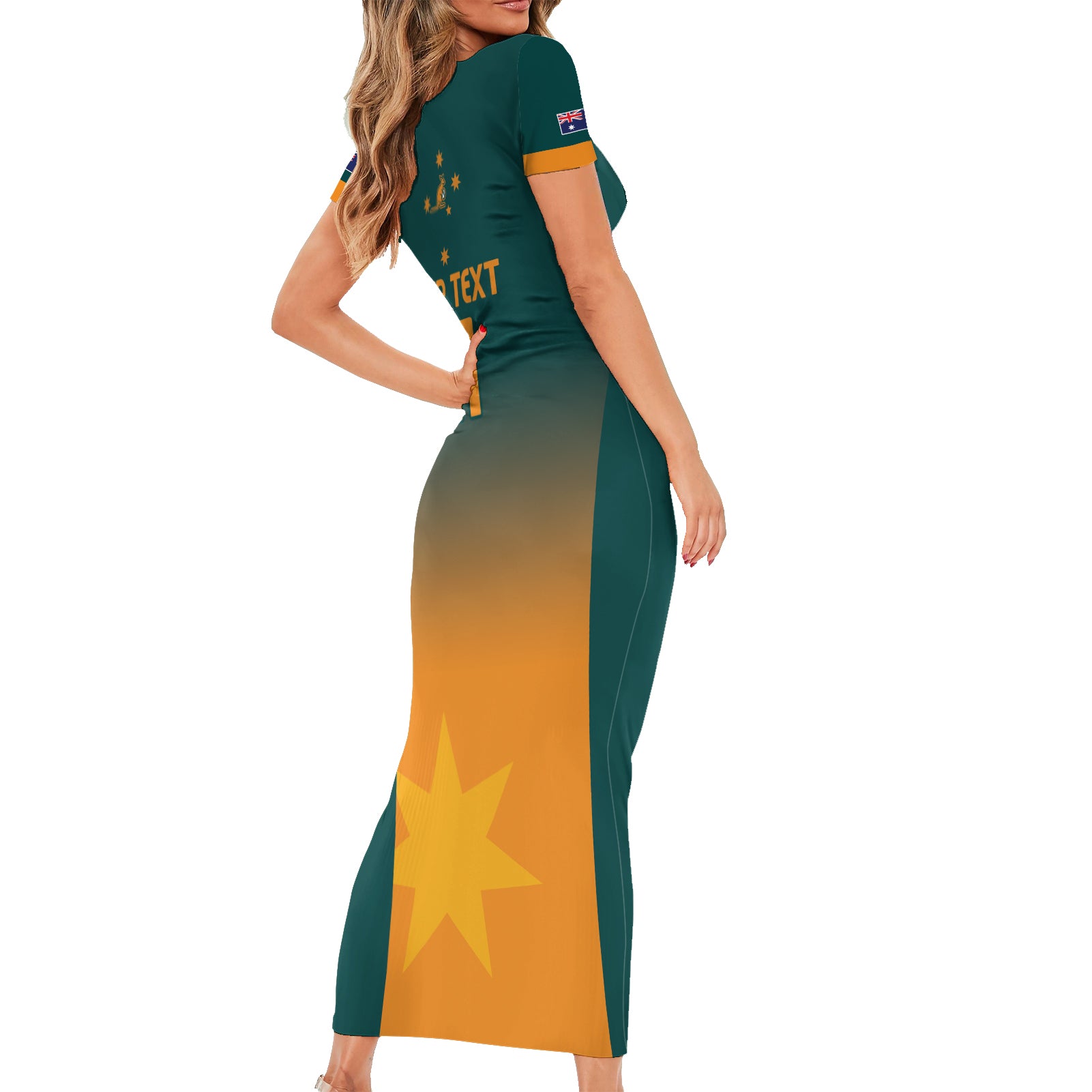 Custom Wallaroos Womens Rugby Short Sleeve Bodycon Dress Sporty Style