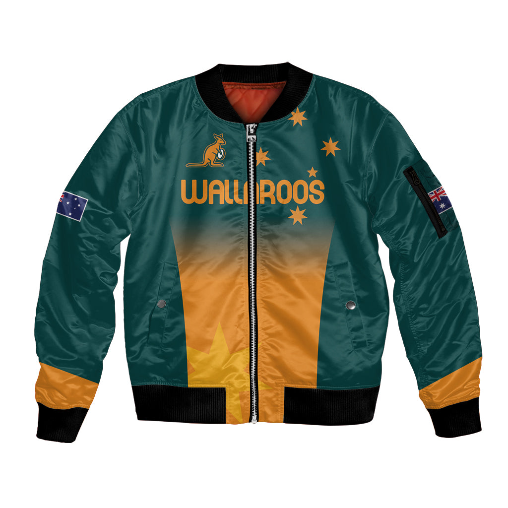 Custom Wallaroos Womens Rugby Sleeve Zip Bomber Jacket Sporty Style
