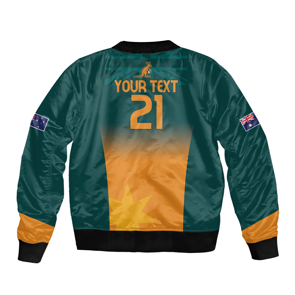 Custom Wallaroos Womens Rugby Sleeve Zip Bomber Jacket Sporty Style