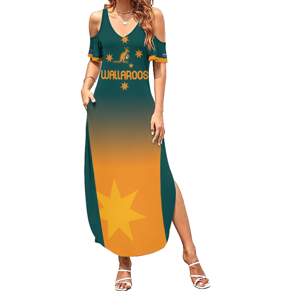 Custom Wallaroos Womens Rugby Summer Maxi Dress Sporty Style