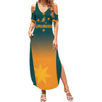 Custom Wallaroos Womens Rugby Summer Maxi Dress Sporty Style