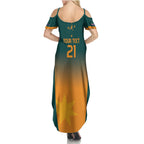 Custom Wallaroos Womens Rugby Summer Maxi Dress Sporty Style