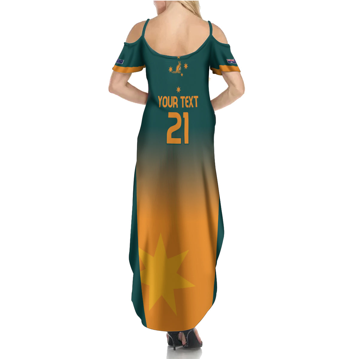 Custom Wallaroos Womens Rugby Summer Maxi Dress Sporty Style