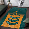 Custom Wallaroos Womens Rugby Area Rug Aboriginal Dots Art