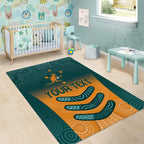 Custom Wallaroos Womens Rugby Area Rug Aboriginal Dots Art