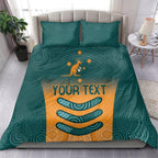 Custom Wallaroos Womens Rugby Bedding Set Aboriginal Dots Art