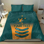 Custom Wallaroos Womens Rugby Bedding Set Aboriginal Dots Art