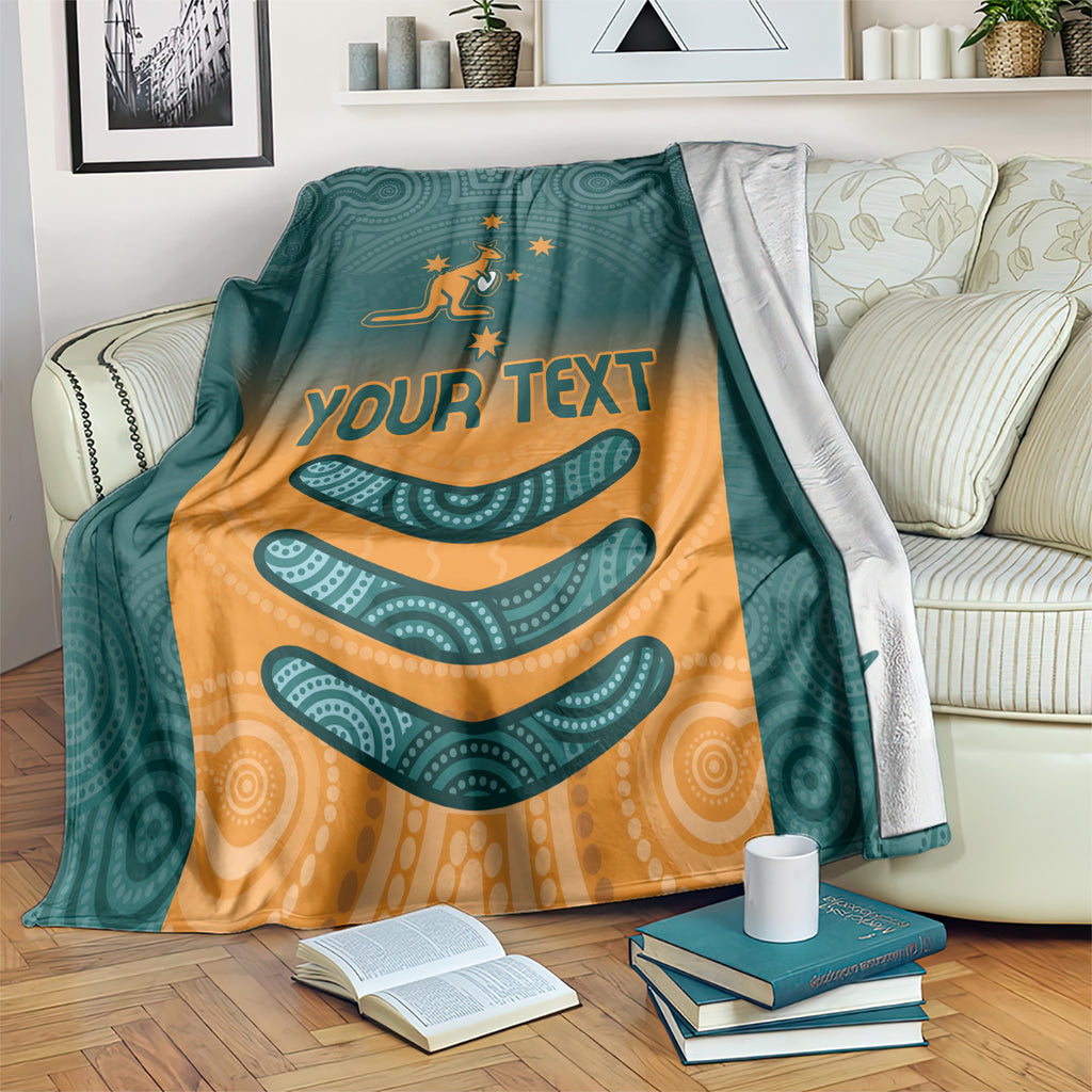 Custom Wallaroos Womens Rugby Blanket Aboriginal Dots Art