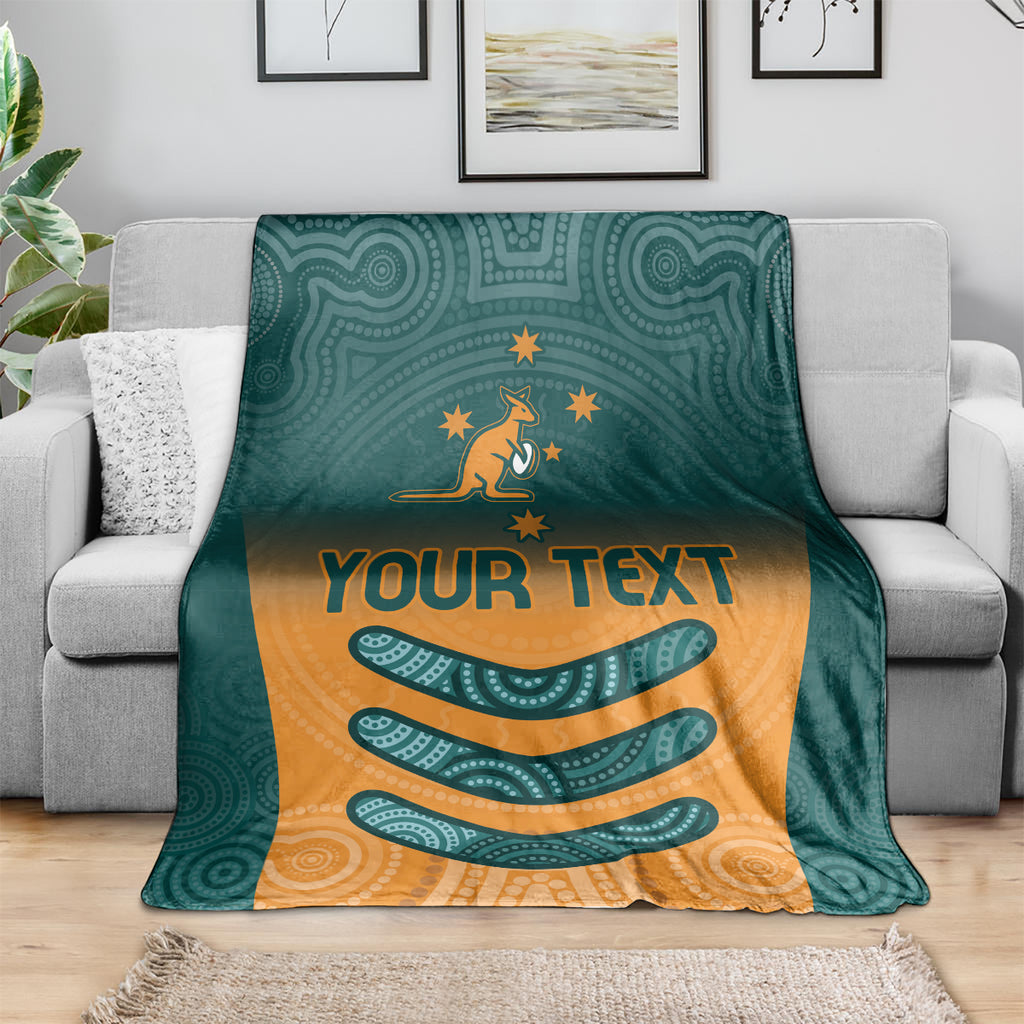 Custom Wallaroos Womens Rugby Blanket Aboriginal Dots Art