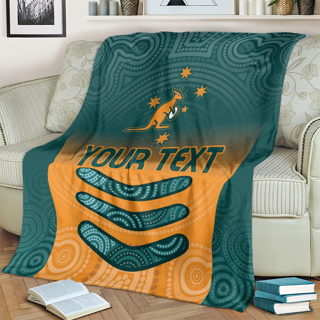 Custom Wallaroos Womens Rugby Blanket Aboriginal Dots Art