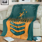 Custom Wallaroos Womens Rugby Blanket Aboriginal Dots Art