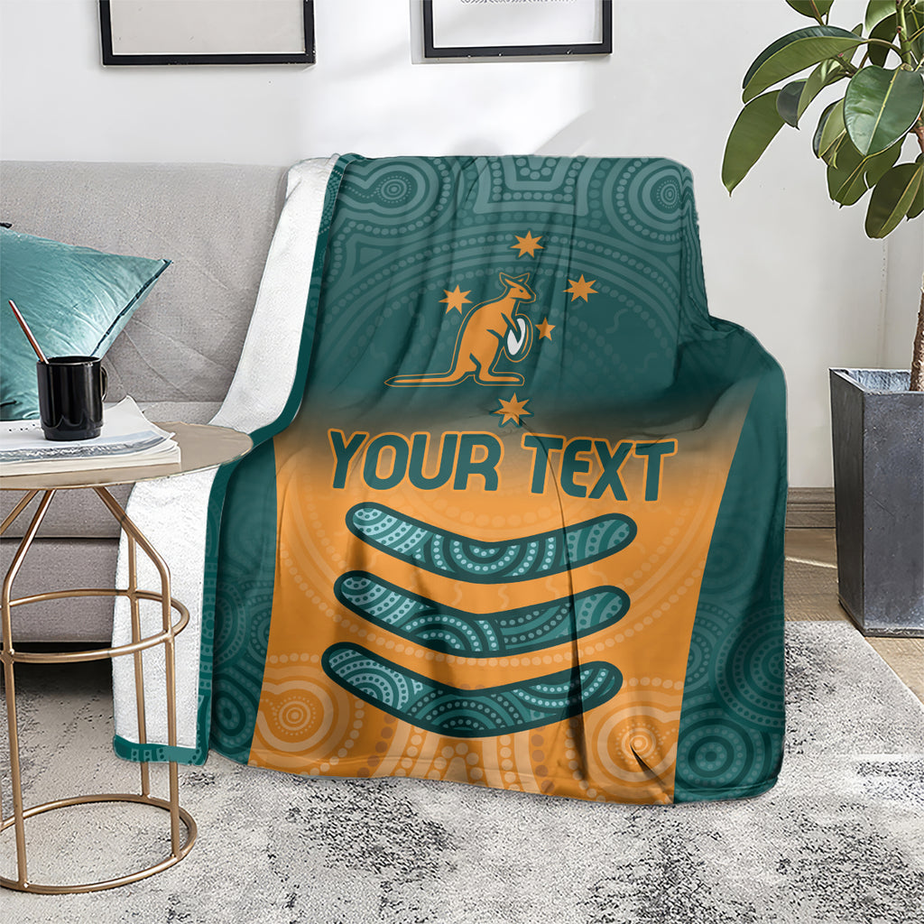 Custom Wallaroos Womens Rugby Blanket Aboriginal Dots Art