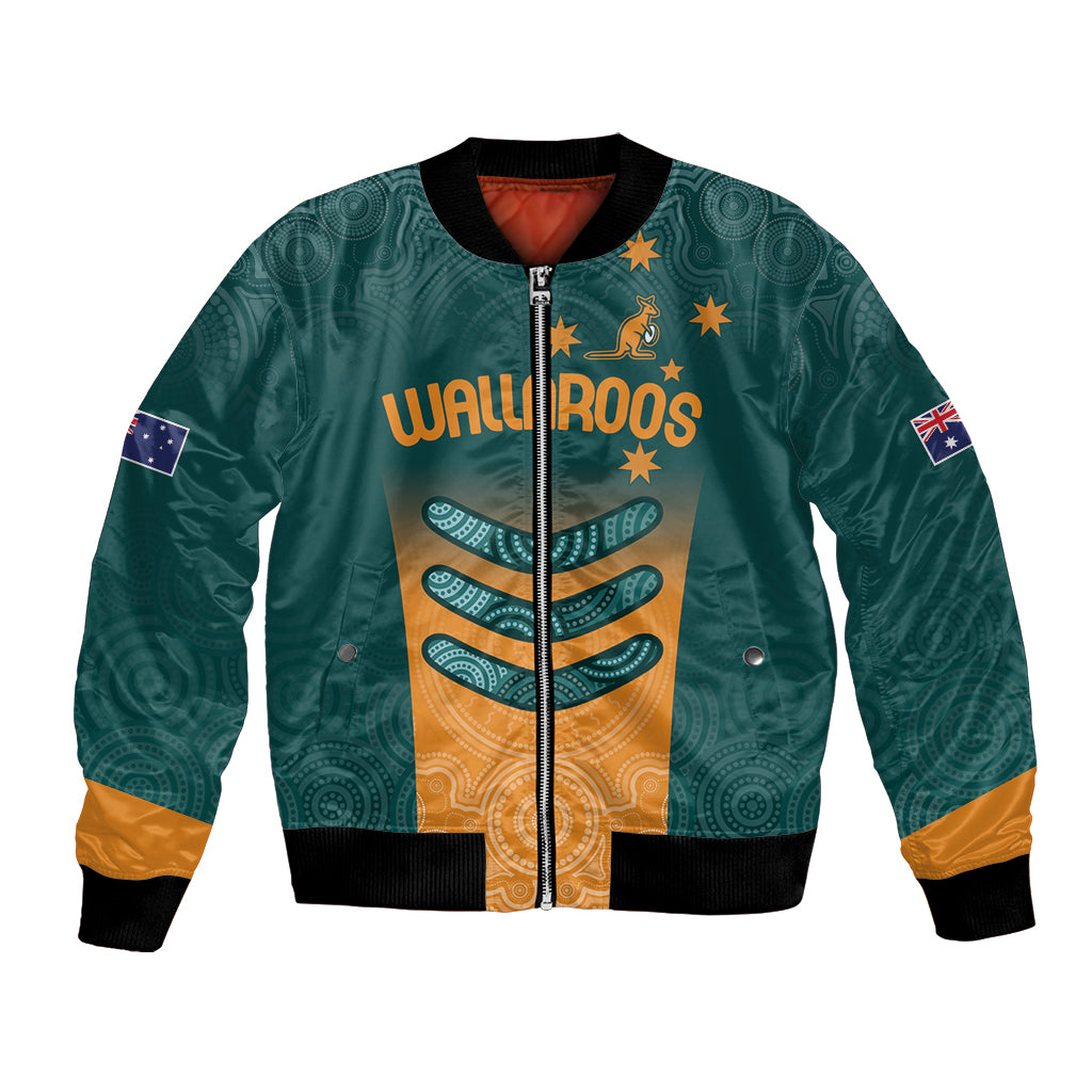 Custom Wallaroos Womens Rugby Bomber Jacket Aboriginal Dots Art