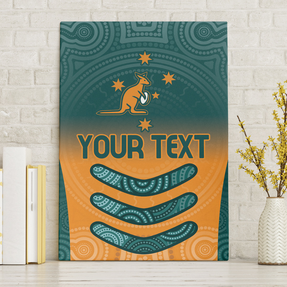 Custom Wallaroos Womens Rugby Canvas Wall Art Aboriginal Dots Art
