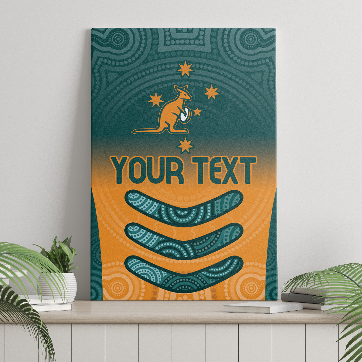 Custom Wallaroos Womens Rugby Canvas Wall Art Aboriginal Dots Art