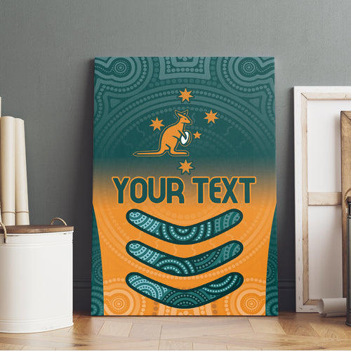 Custom Wallaroos Womens Rugby Canvas Wall Art Aboriginal Dots Art