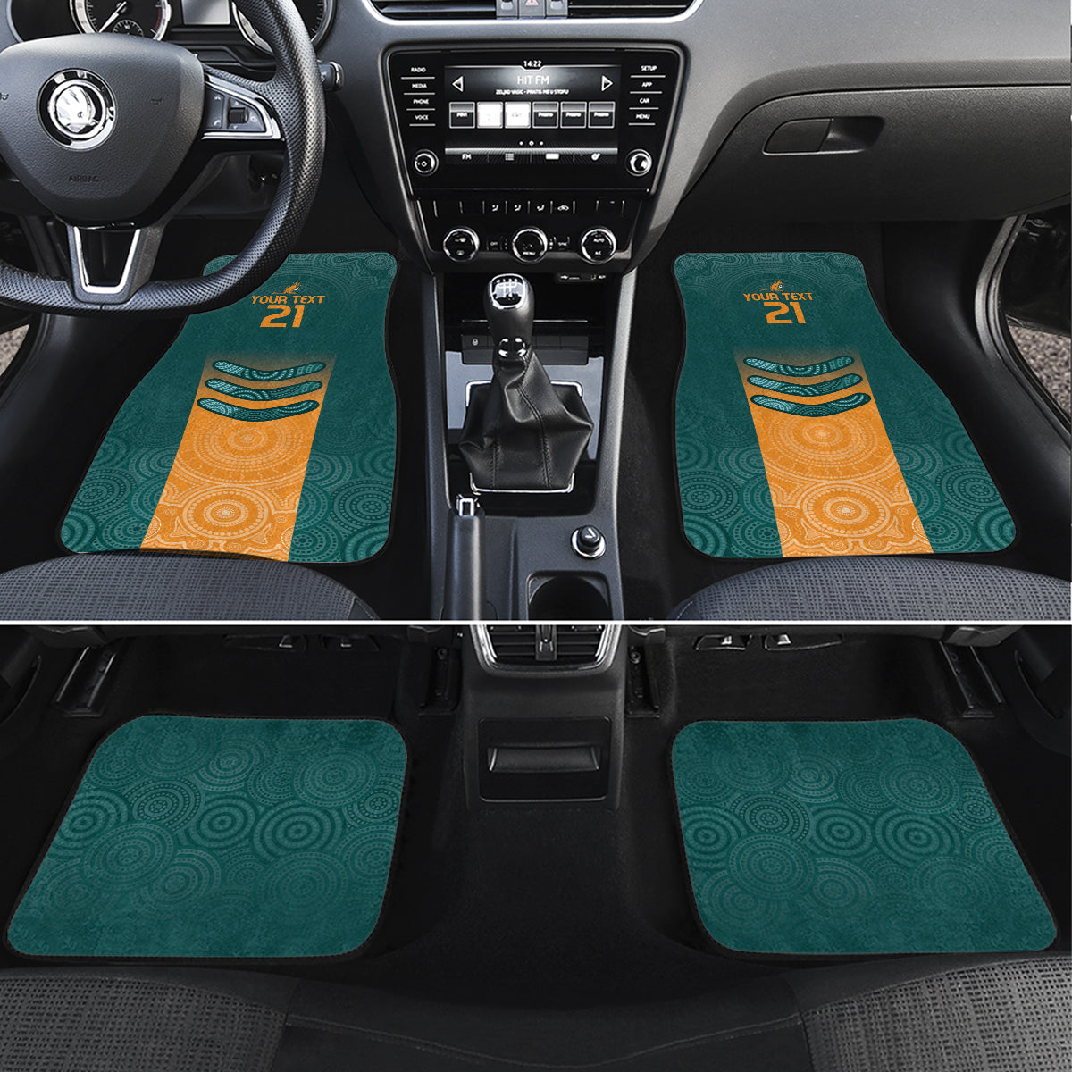 Custom Wallaroos Womens Rugby Car Mats Aboriginal Dots Art