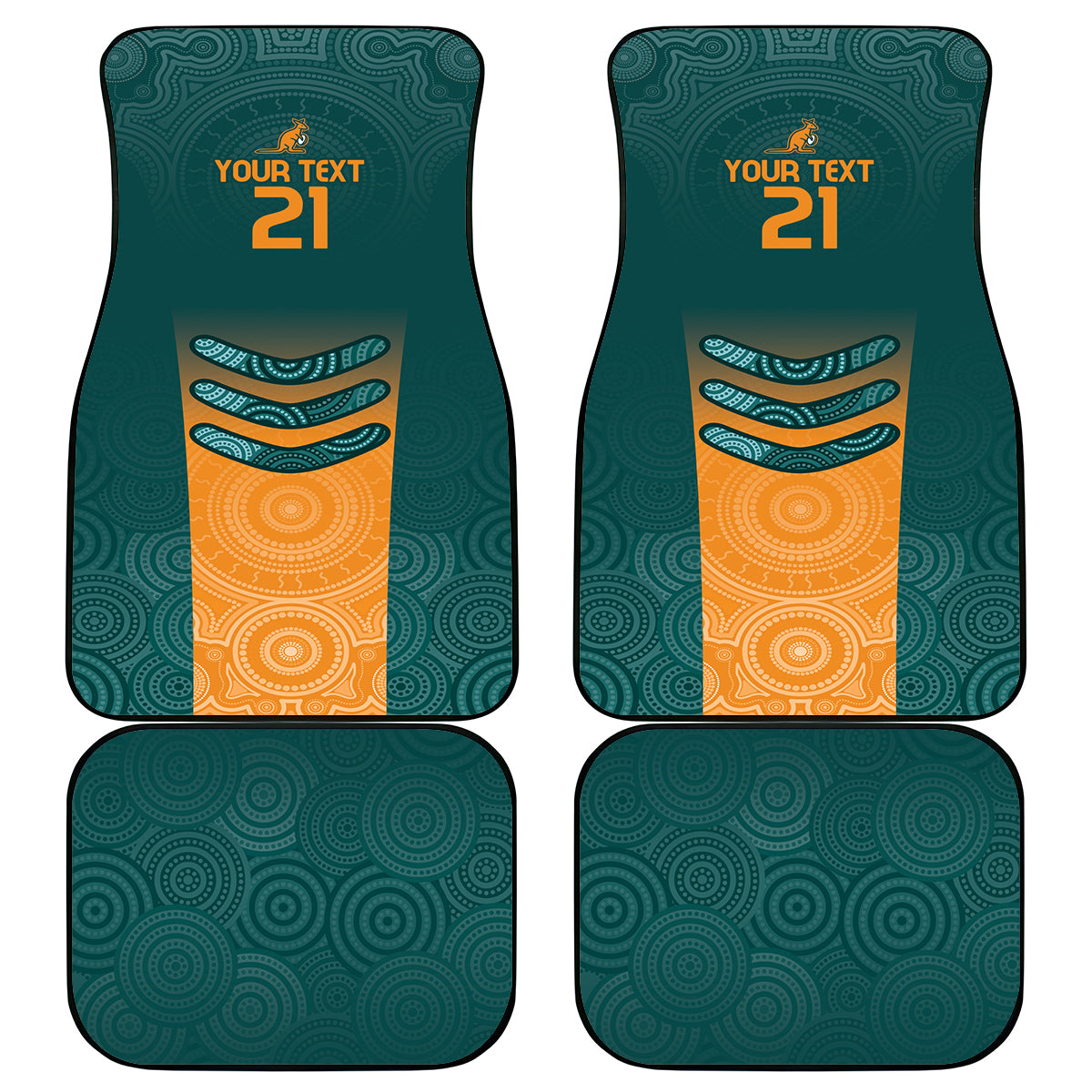 Custom Wallaroos Womens Rugby Car Mats Aboriginal Dots Art