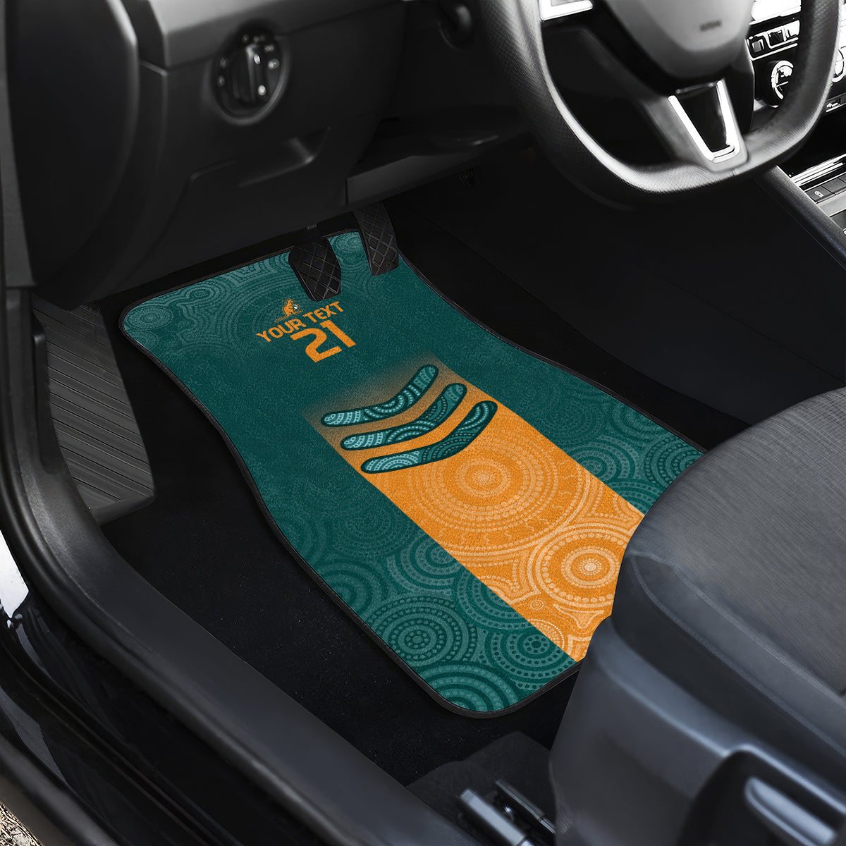 Custom Wallaroos Womens Rugby Car Mats Aboriginal Dots Art