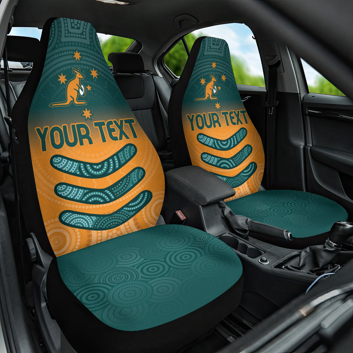 Custom Wallaroos Womens Rugby Car Seat Cover Aboriginal Dots Art
