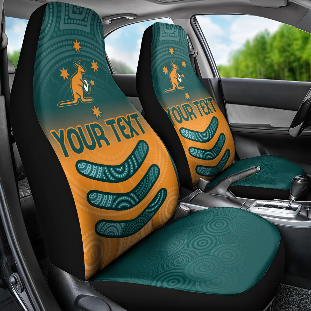 Custom Wallaroos Womens Rugby Car Seat Cover Aboriginal Dots Art