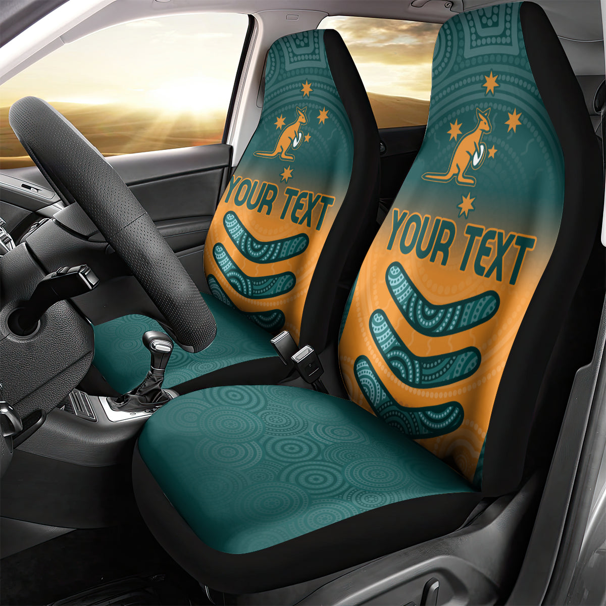 Custom Wallaroos Womens Rugby Car Seat Cover Aboriginal Dots Art