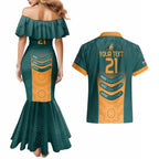 Custom Wallaroos Womens Rugby Couples Matching Mermaid Dress and Hawaiian Shirt Aboriginal Dots Art