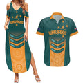 Custom Wallaroos Womens Rugby Couples Matching Summer Maxi Dress and Hawaiian Shirt Aboriginal Dots Art