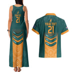 Custom Wallaroos Womens Rugby Couples Matching Tank Maxi Dress and Hawaiian Shirt Aboriginal Dots Art