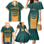 Custom Wallaroos Womens Rugby Family Matching Mermaid Dress and Hawaiian Shirt Aboriginal Dots Art