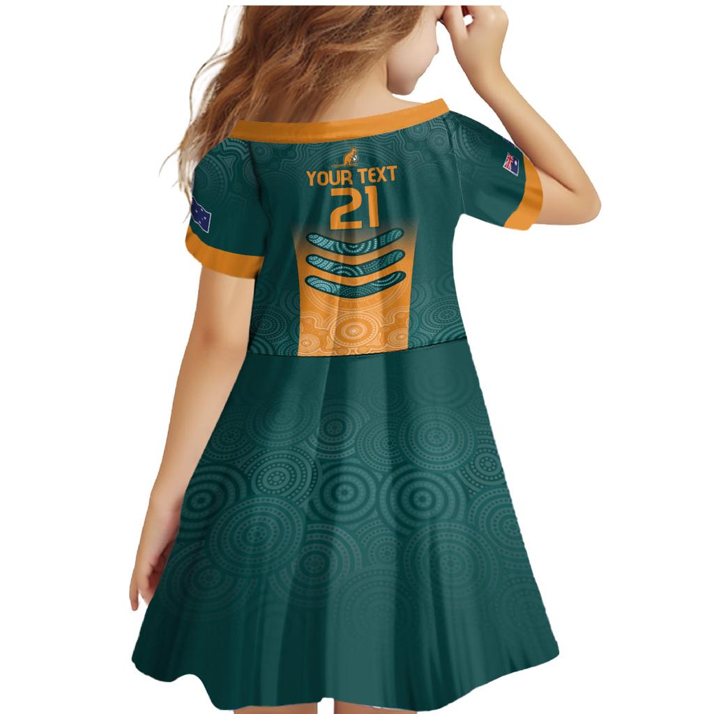 Custom Wallaroos Womens Rugby Family Matching Mermaid Dress and Hawaiian Shirt Aboriginal Dots Art