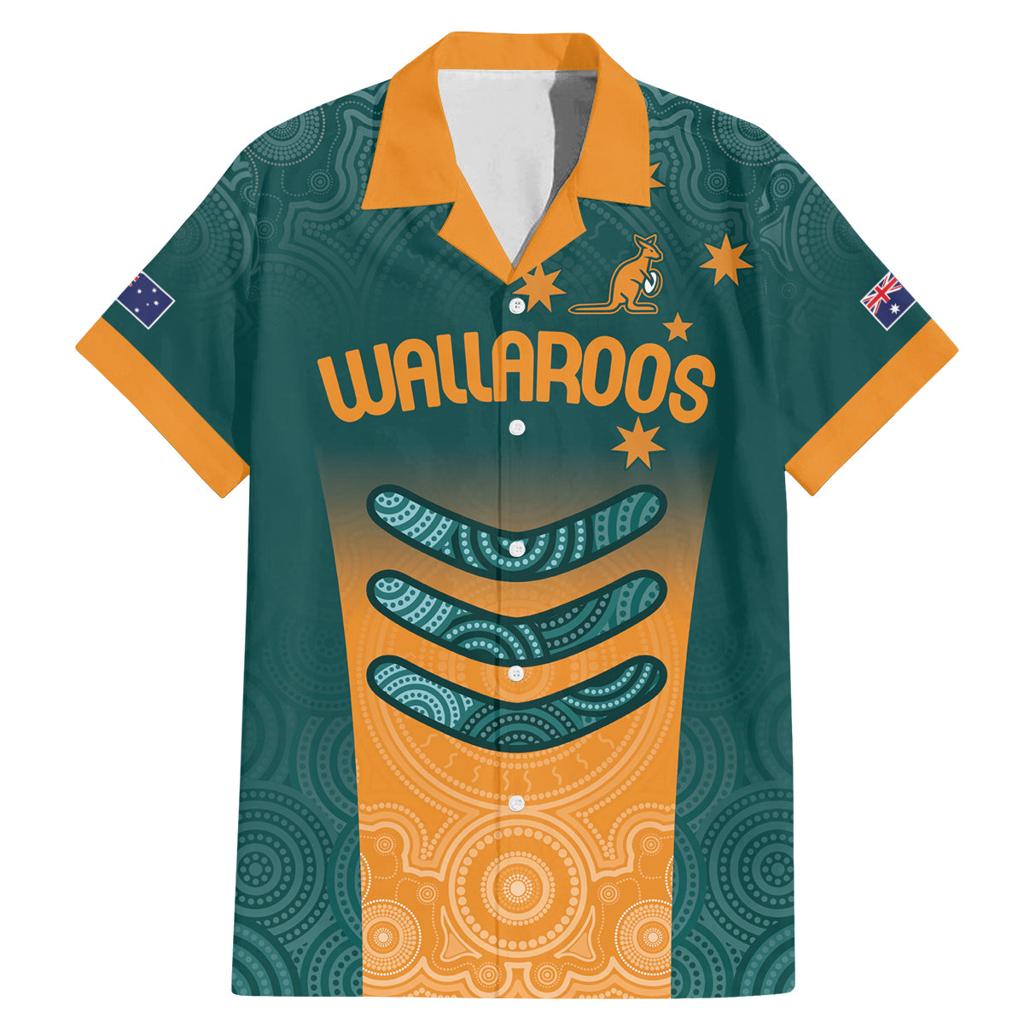Custom Wallaroos Womens Rugby Family Matching Mermaid Dress and Hawaiian Shirt Aboriginal Dots Art