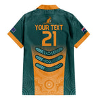 Custom Wallaroos Womens Rugby Family Matching Mermaid Dress and Hawaiian Shirt Aboriginal Dots Art