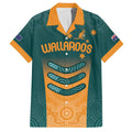 Custom Wallaroos Womens Rugby Family Matching Off Shoulder Maxi Dress and Hawaiian Shirt Aboriginal Dots Art