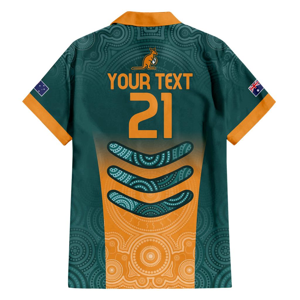Custom Wallaroos Womens Rugby Family Matching Off Shoulder Maxi Dress and Hawaiian Shirt Aboriginal Dots Art