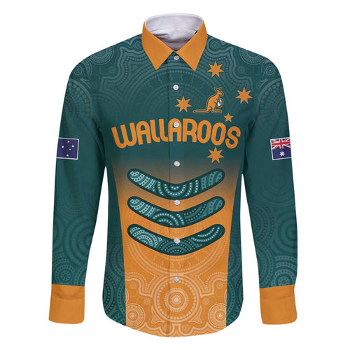 Custom Wallaroos Womens Rugby Family Matching Off Shoulder Short Dress and Hawaiian Shirt Aboriginal Dots Art
