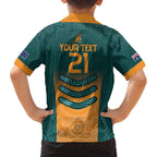 Custom Wallaroos Womens Rugby Family Matching Puletasi and Hawaiian Shirt Aboriginal Dots Art