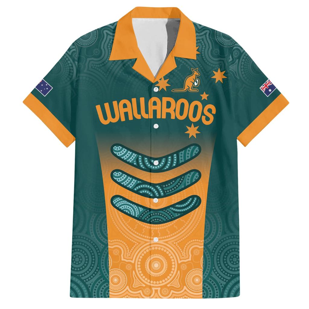 Custom Wallaroos Womens Rugby Family Matching Short Sleeve Bodycon Dress and Hawaiian Shirt Aboriginal Dots Art