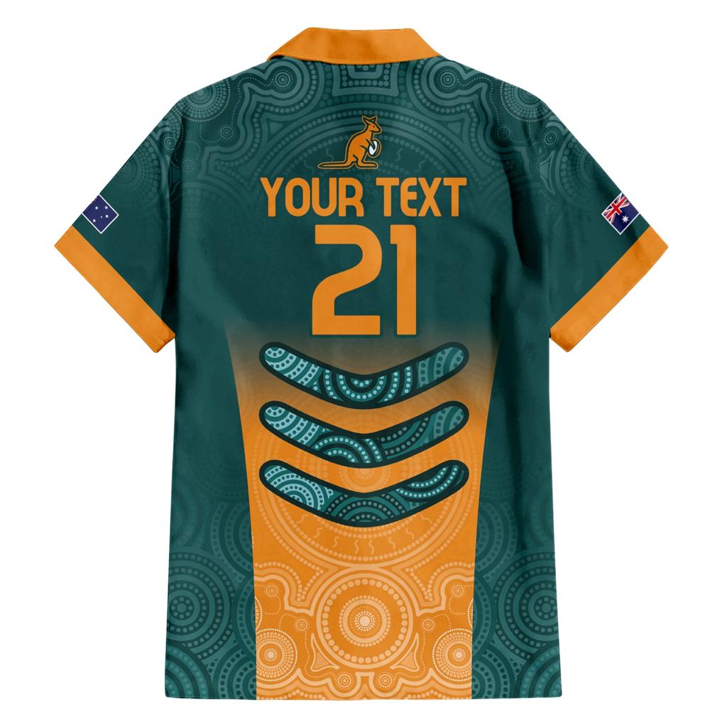Custom Wallaroos Womens Rugby Family Matching Short Sleeve Bodycon Dress and Hawaiian Shirt Aboriginal Dots Art