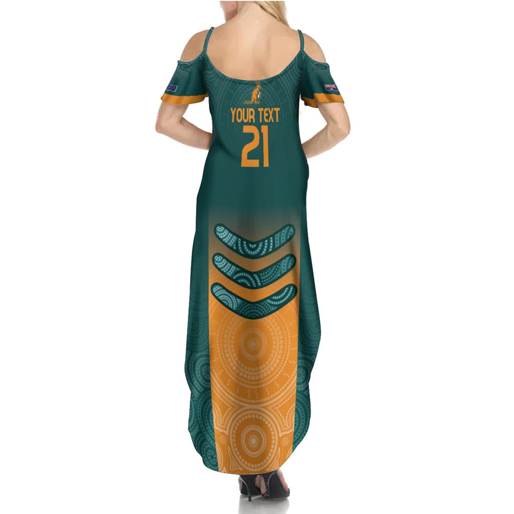 Custom Wallaroos Womens Rugby Family Matching Summer Maxi Dress and Hawaiian Shirt Aboriginal Dots Art