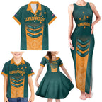 Custom Wallaroos Womens Rugby Family Matching Tank Maxi Dress and Hawaiian Shirt Aboriginal Dots Art