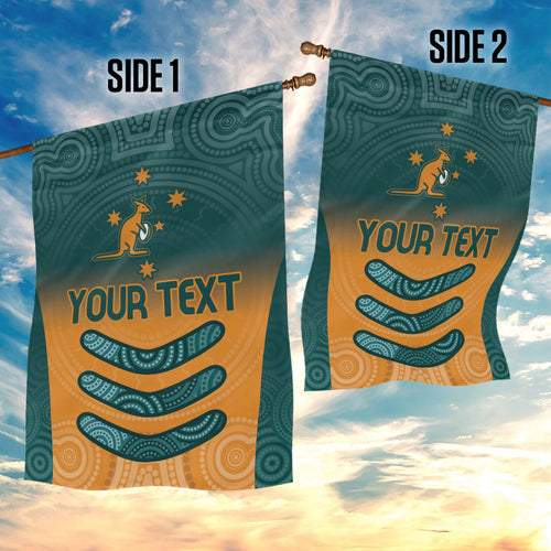 Custom Wallaroos Womens Rugby Garden Flag Aboriginal Dots Art