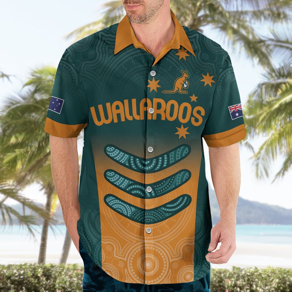Custom Wallaroos Womens Rugby Hawaiian Shirt Aboriginal Dots Art