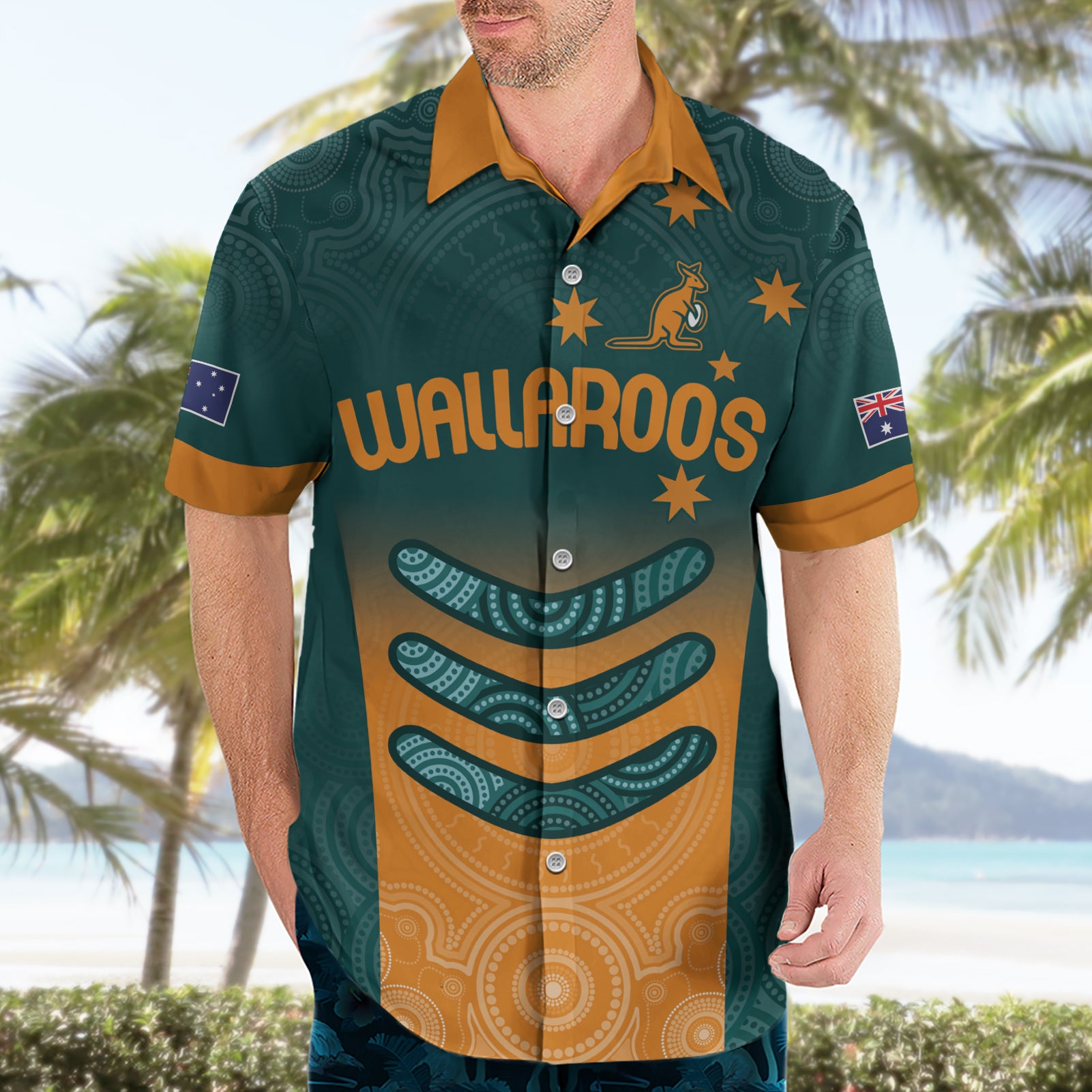 Custom Wallaroos Womens Rugby Hawaiian Shirt Aboriginal Dots Art