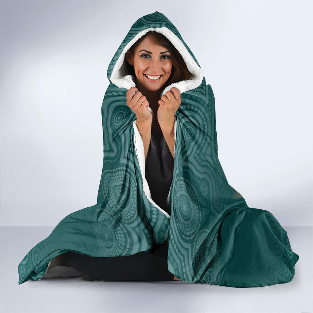 Custom Wallaroos Womens Rugby Hooded Blanket Aboriginal Dots Art