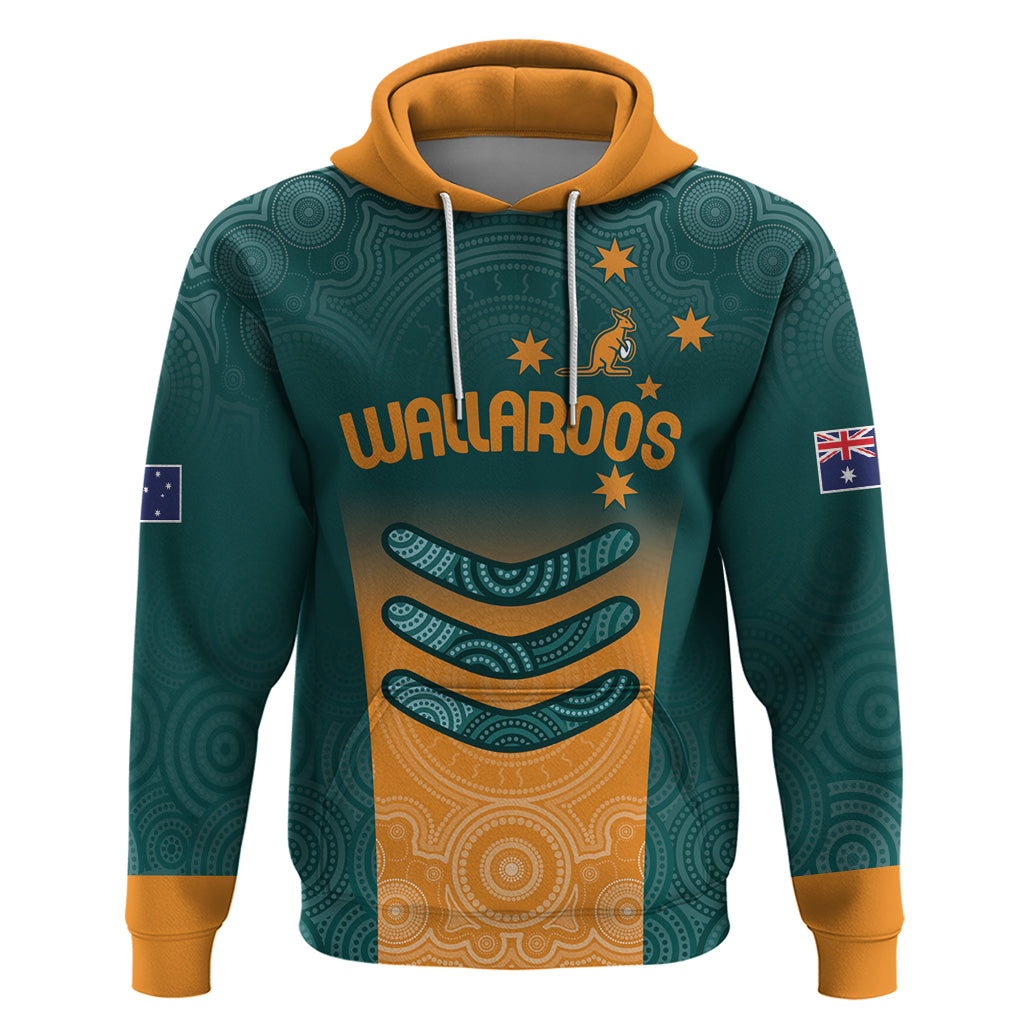Custom Wallaroos Womens Rugby Hoodie Aboriginal Dots Art