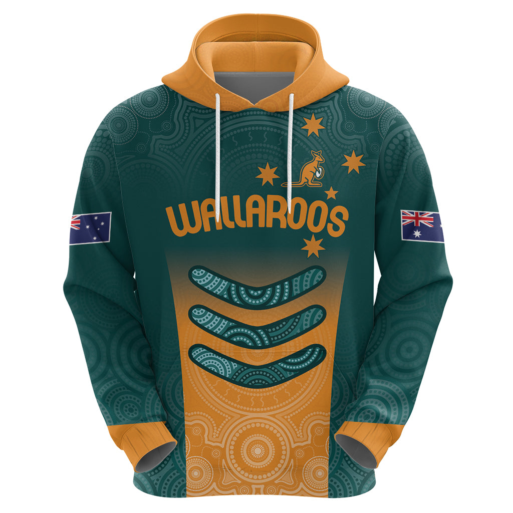 Custom Wallaroos Womens Rugby Hoodie Aboriginal Dots Art