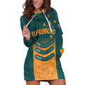 Custom Wallaroos Womens Rugby Hoodie Dress Aboriginal Dots Art